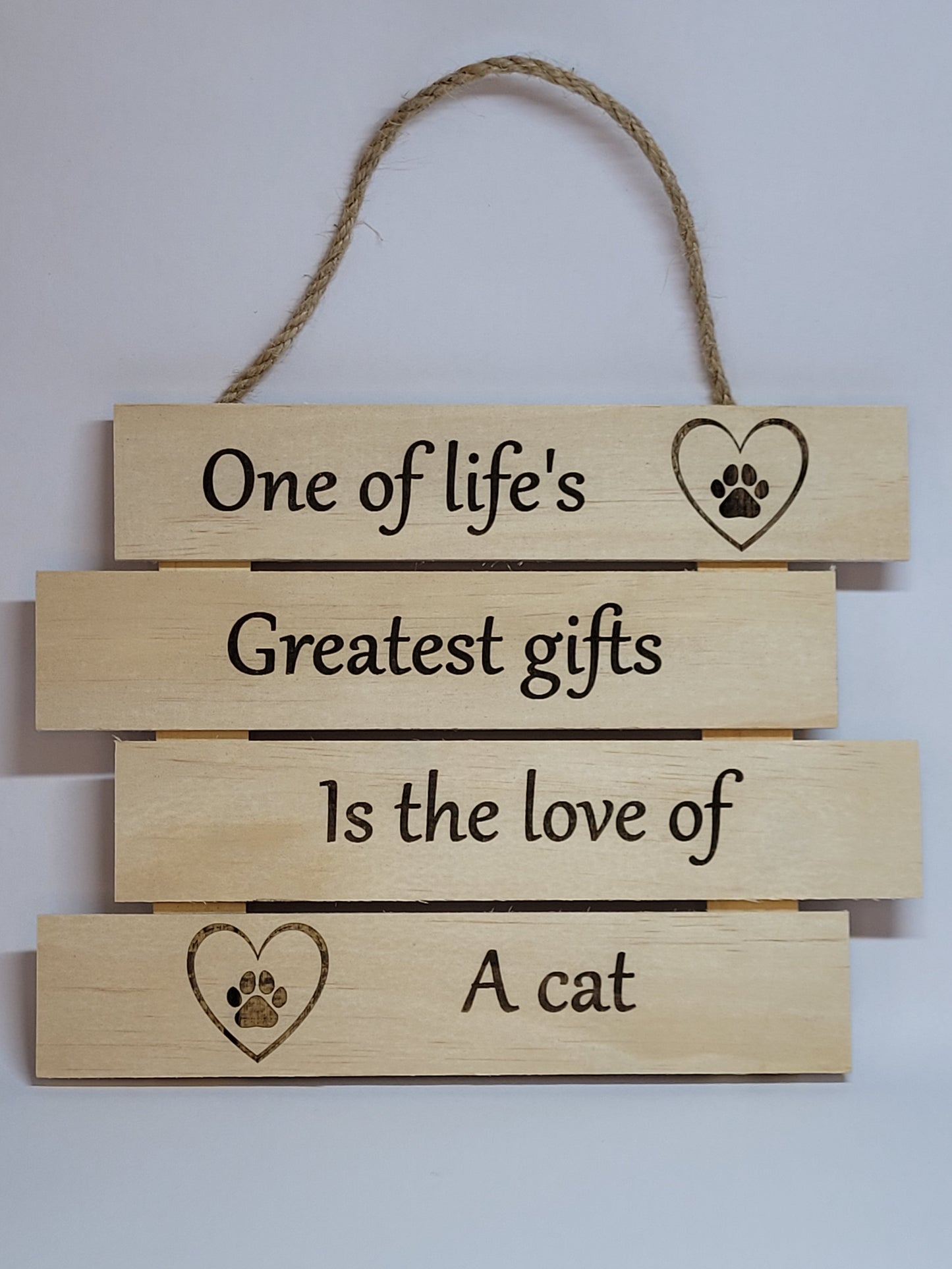 Hanging Plaque - Love of a cat