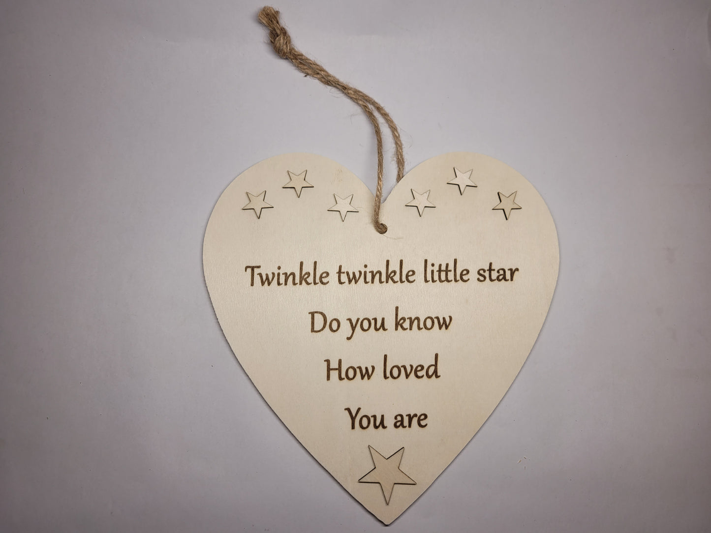 Hanging Plaque - Twinkle Twinkle Heart