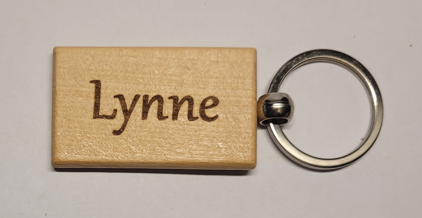 Personalised Wooden Keyring - Rectangular