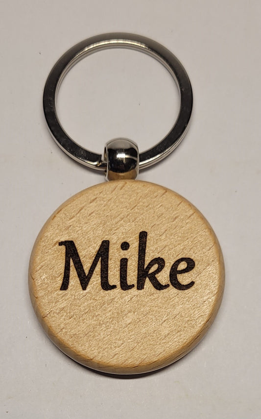 Personalised Wooden Keyring - Circular