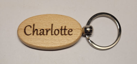 Personalised Wooden Keyring - Ellipse