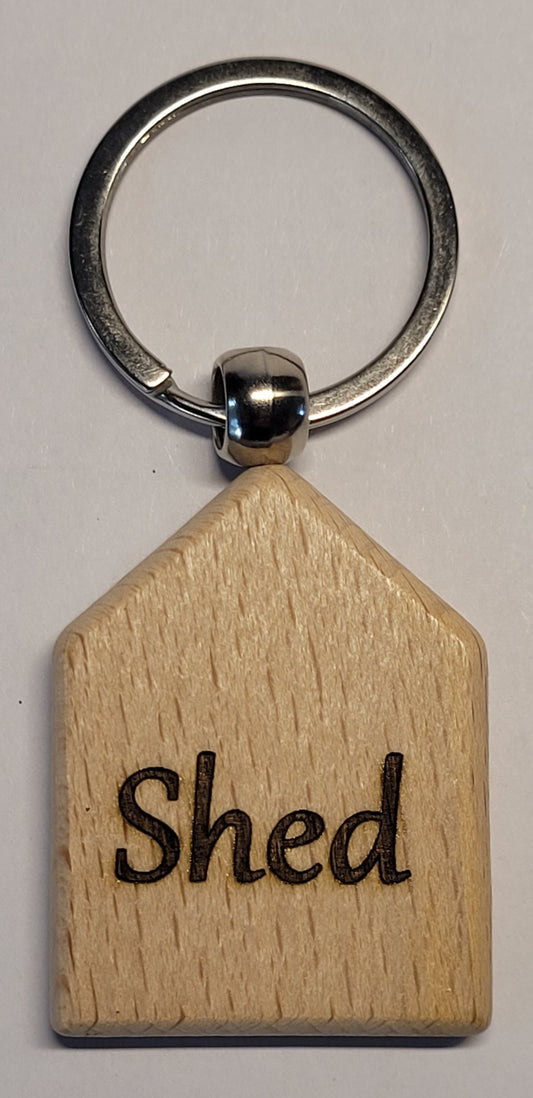 Wooden Keyring - Shed